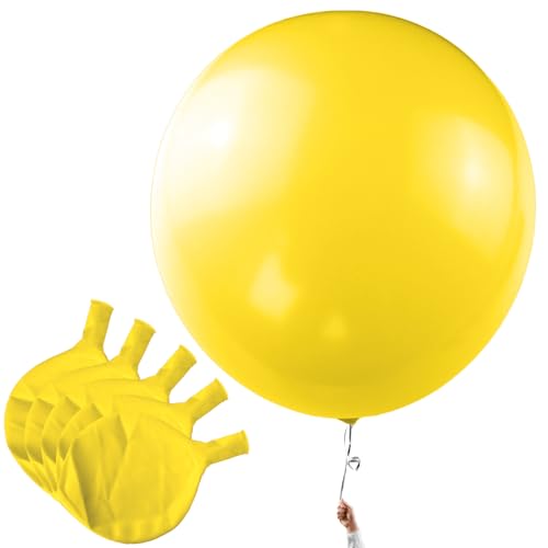 Ovanda Gelber XXL Luftballon, 5 x Durchmesser 60 cm Großer Latex Luftballon Heliumgeeignet, Riesen Luftballons Gelb für Hochzeit Deko Kindergeburtstag, Sommerparty & Fotorequisiten Ovanda Gelber XXL Luftballon, 5 x Durchmesser 60 cm Großer Latex Luftballon Heliumgeeignet, Riesen Luftballons Gelb für Hochzeit Deko Kindergeburtstag, Sommerparty & Fotorequisiten von Ovanda