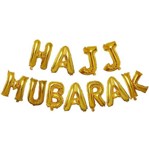 Ovanda Hajj Mubarak, Hajj Mubarak Deko Folienballons Set, Gold HAJJ MUBARAK Ballon Dekoration, Islamische Deko Ballons, Hajj Geschenke für Eid, Ramadan, Islam Deko für festliche Anlässe Ovanda Hajj Mubarak, Hajj Mubarak Deko Folienballons Set, Gold HAJJ MUBARAK Ballon Dekoration, Islamische Deko Ballons, Hajj Geschenke für Eid, Ramadan, Islam Deko für festliche Anlässe von Ovanda