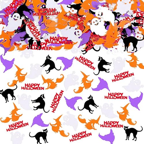 Ovanda Halloween Konfetti, 100 Stück Konfetti Tischdeko Konfettis für Party Dekoration, Halloween Streudeko Tischdeko, Hexen Katze Sterne Geist Halloween Deko Ovanda Halloween Konfetti, 100 Stück Konfetti Tischdeko Konfettis für Party Dekoration, Halloween Streudeko Tischdeko, Hexen Katze Sterne Geist Halloween Deko von Ovanda