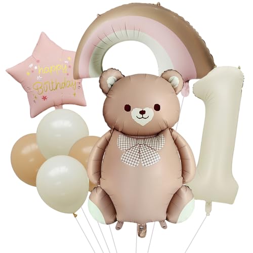 Ovanda Bär Geburtstagsdeko 1 Jahr Mädchen, Regenbogen Bär Luftballons Deko Kindergeburtstag 1 Jahr Mädchen, Helium Ballon Bär für Babyparty Deko, Bären Folienballon 1 Geburtstag Mädchen Deko Ovanda Bär Geburtstagsdeko 1 Jahr Mädchen, Regenbogen Bär Luftballons Deko Kindergeburtstag 1 Jahr Mädchen, Helium Ballon Bär für Babyparty Deko, Bären Folienballon 1 Geburtstag Mädchen Deko von Ovanda