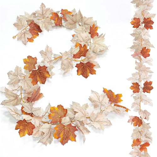 Ovanda Herbst Girlande Ahornblätter, 176cm herbstblätter Girlande Herbstgirlande für drinnen und draußen, Hochzeit, Erntedankfest, Abendessen, Party, Kamin, Weihnachtsdekoration, Herbstdeko Innen Ovanda Herbst Girlande Ahornblätter, 176cm herbstblätter Girlande Herbstgirlande für drinnen und draußen, Hochzeit, Erntedankfest, Abendessen, Party, Kamin, Weihnachtsdekoration, Herbstdeko Innen von Ovanda