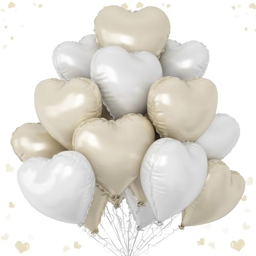 Ovanda Herz Folienballon Creme und Weiß, 10 Stück 18 Zoll Weiß Creme Herz Folien Luftballons, Herzform Folienluftballon Herzballons,Herzluftballons,für Geburtstag Hochzeit Valentinstag(Weiß Cremeweiß) Ovanda Herz Folienballon Creme und Weiß, 10 Stück 18 Zoll Weiß Creme Herz Folien Luftballons, Herzform Folienluftballon Herzballons,Herzluftballons,für Geburtstag Hochzeit Valentinstag(Weiß Cremeweiß) von Ovanda