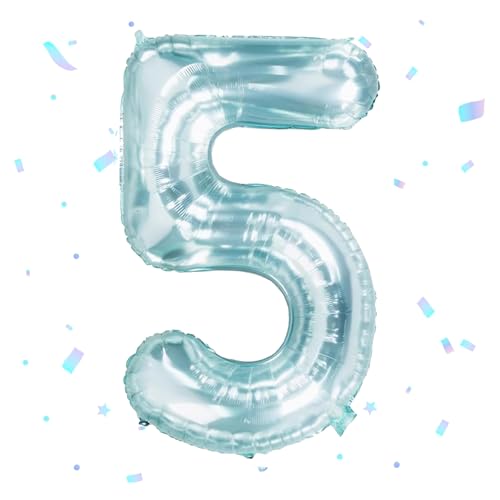 Ovanda Luftballon 5. Geburtstag Zahl 5 Kristallblau XXL Riesen Folienballon 100cm Geburtstagsdeko Ballon Zahl Deko, Folienballon 5, Geburtstag 5 Jahre Junge, Deko Luftballon 5. Geburtstags Ovanda Luftballon 5. Geburtstag Zahl 5 Kristallblau XXL Riesen Folienballon 100cm Geburtstagsdeko Ballon Zahl Deko, Folienballon 5, Geburtstag 5 Jahre Junge, Deko Luftballon 5. Geburtstags von Ovanda