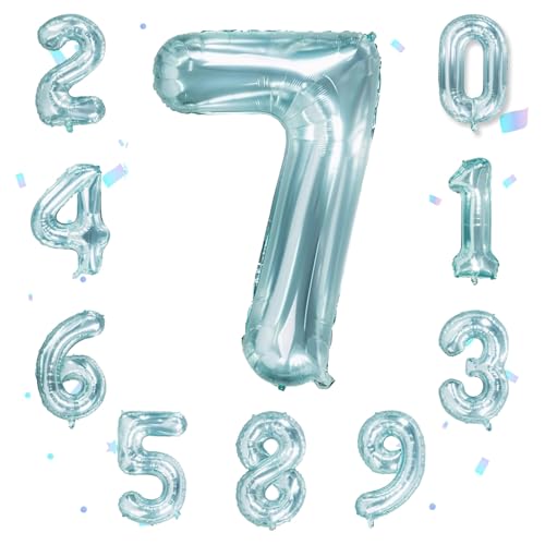 Ovanda Luftballon 7. Geburtstag, XXL Riesen Folienballon 100cm Geburtstagsdeko Ballon Zahl Deko zum Geburtstag, Fliegt mit Helium. Geburtstagsdeko 7 Jahre, 7 Jahre Geburtstagsdeko Kinder Junge Ovanda Luftballon 7. Geburtstag, XXL Riesen Folienballon 100cm Geburtstagsdeko Ballon Zahl Deko zum Geburtstag, Fliegt mit Helium. Geburtstagsdeko 7 Jahre, 7 Jahre Geburtstagsdeko Kinder Junge von Ovanda