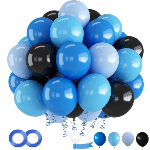 Ovanda Hochzeitsdeko Luftballons Blau 30 Stück 12 zoll, Blaue Ballons Hellblau Latex Luftballons Blau Helium Ballons Set für Junge Mann Geburtstag Baby Shower Hochzeit Jugendweihe Party Deko von Ovanda