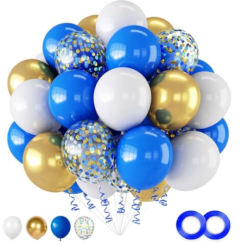 Ovanda Luftballons Blau Gold, 30 Stück 12 Zoll Ballons Blau Gold Konfetti Helium Ballons mit Konfetti Luftballons Helium und Bändern, Ballon Blaue für Geburtstag, Hochzeitsdeko,Taufe Deko, Babyparty Ovanda Luftballons Blau Gold, 30 Stück 12 Zoll Ballons Blau Gold Konfetti Helium Ballons mit Konfetti Luftballons Helium und Bändern, Ballon Blaue für Geburtstag, Hochzeitsdeko,Taufe Deko, Babyparty von Ovanda