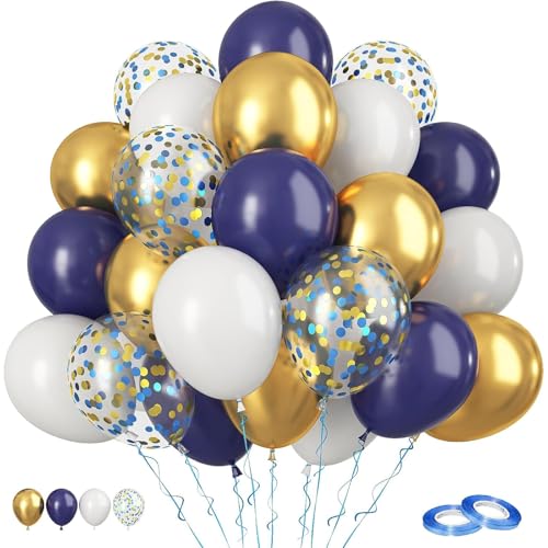 Ovanda Hochzeitsdeko Luftballons Geburtstag Blau Gold, 30 Stück 12 Zoll Geburtstagsdeko Blaue Luftballon, Ballons Blau Gold Konfetti Helium Ballons für Geburtstag Babyparty Hochzeit Deko Ovanda Hochzeitsdeko Luftballons Geburtstag Blau Gold, 30 Stück 12 Zoll Geburtstagsdeko Blaue Luftballon, Ballons Blau Gold Konfetti Helium Ballons für Geburtstag Babyparty Hochzeit Deko von Ovanda