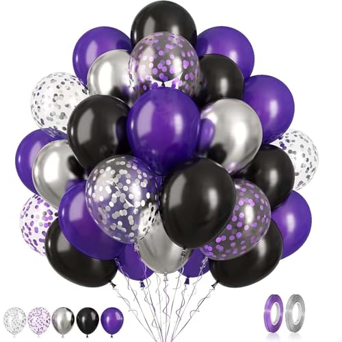 Ovanda Luftballons Lila Set, 30 Stück 12 Zoll Lila Party Ballons Metallic Lilas Schwarze Helium Ballons, Konfetti Luftballons für Mädchen Frauen Hochzeit Babyparty Geburtstag Brautparty Dekoration Ovanda Luftballons Lila Set, 30 Stück 12 Zoll Lila Party Ballons Metallic Lilas Schwarze Helium Ballons, Konfetti Luftballons für Mädchen Frauen Hochzeit Babyparty Geburtstag Brautparty Dekoration von Ovanda