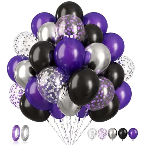 Ovanda Luftballons Lila Set, 30 Stück Lila Silber Ballon,Metallic Konfetti Ballons, Luftballons Geburtstag, Geburtstagsdeko Lilas, für Geburtstag Party Dekoration Baby Shower Hochzeit, Flieder Deko Ovanda Luftballons Lila Set, 30 Stück Lila Silber Ballon,Metallic Konfetti Ballons, Luftballons Geburtstag, Geburtstagsdeko Lilas, für Geburtstag Party Dekoration Baby Shower Hochzeit, Flieder Deko von Ovanda