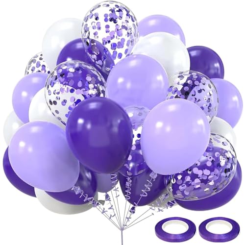 Ovanda Luftballons Lila Weiße Luftballons, Dunkellila Weiss Pastell Lila Latex Ballons mit Konfetti Luftballons Für Mädchen Geburtstag Hochzeit Babyparty Abschluss Party Prinzessinnen Deko Ovanda Luftballons Lila Weiße Luftballons, Dunkellila Weiss Pastell Lila Latex Ballons mit Konfetti Luftballons Für Mädchen Geburtstag Hochzeit Babyparty Abschluss Party Prinzessinnen Deko von Ovanda