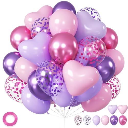 Ovanda Luftballons Rosa Lila Set, 50 Stück Lila Konfetti Ballons, Luftballons Lilas, Geburtstagsdeko Lilas, Luftballons Geburtstag, für Hochzeit Mädchen Geburtstage Babypartys Dekorationen Ovanda Luftballons Rosa Lila Set, 50 Stück Lila Konfetti Ballons, Luftballons Lilas, Geburtstagsdeko Lilas, Luftballons Geburtstag, für Hochzeit Mädchen Geburtstage Babypartys Dekorationen von Ovanda