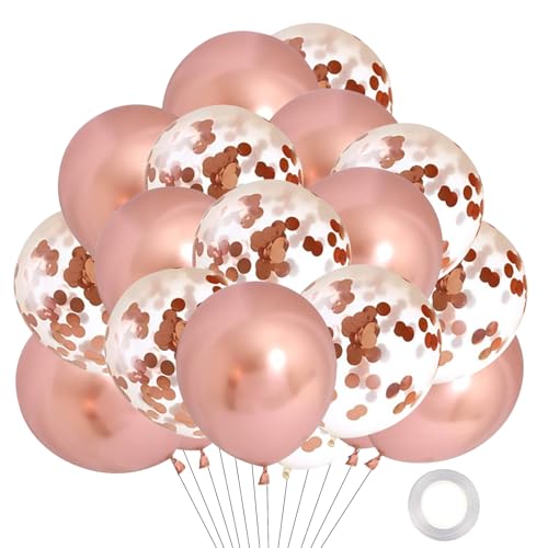 Ovanda Luftballons Rosegold, 16 Stück 30cm Helium Latex Ballons, Rosegold Luftballons Konfetti, für Baby Shower, Gender, Reveal, Mädchen Geburtstag, Hochzeit Verlobung Party Deko Ovanda Luftballons Rosegold, 16 Stück 30cm Helium Latex Ballons, Rosegold Luftballons Konfetti, für Baby Shower, Gender, Reveal, Mädchen Geburtstag, Hochzeit Verlobung Party Deko von Ovanda