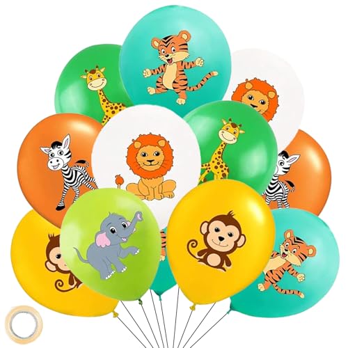 Ovanda Luftballons Tiere, 12 Stück Dschungel Deko Luftballons, Dschungel Deko Geburtstag, Heliumballons, Safari Dschungel Deko für Mottoparty,Baby Shower, Kindergeburtstag,Tiere Luftballons Geburtstag Ovanda Luftballons Tiere, 12 Stück Dschungel Deko Luftballons, Dschungel Deko Geburtstag, Heliumballons, Safari Dschungel Deko für Mottoparty,Baby Shower, Kindergeburtstag,Tiere Luftballons Geburtstag von Ovanda