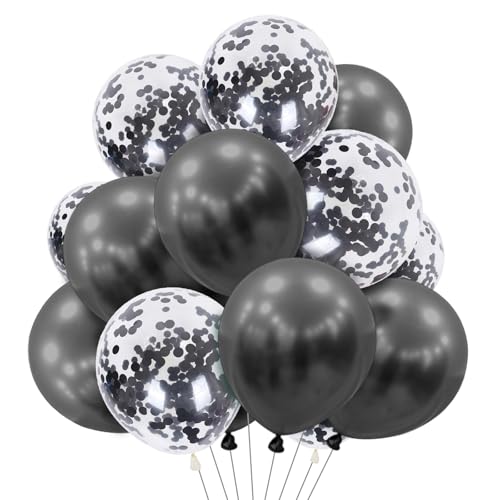 Ovanda Schwarze Luftballons, Luftballons Schwarz Set, Konfetti Schwarze Helium Ballons Hochzeit, für Party Feier Dekoration Jungen Geburtstag Baby Shower Taufe Party Dekoration Ovanda Schwarze Luftballons, Luftballons Schwarz Set, Konfetti Schwarze Helium Ballons Hochzeit, für Party Feier Dekoration Jungen Geburtstag Baby Shower Taufe Party Dekoration von Ovanda