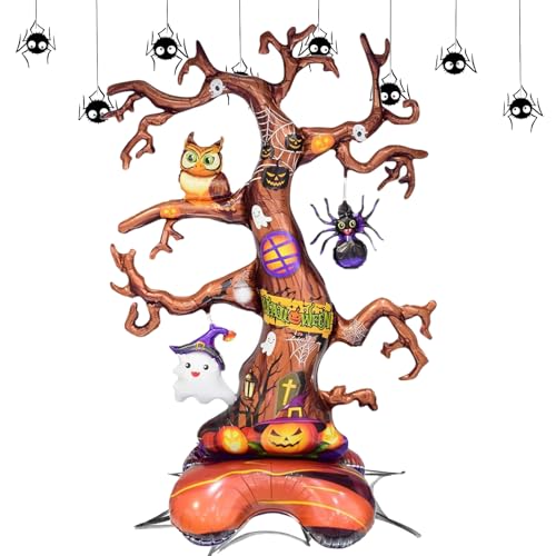 Ovanda XXL Halloween Luftballon Verdorrter Baum, Halloween Deko, Gruselige Geisterbaum Großer Luftballon, Party Deko, Geburtstagballon Dekoration Folien Luftballon, Monster Party von Ovanda