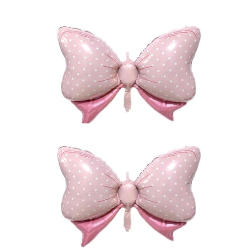 Ovanda XXL Luftballon Schmetterling, Geschenk Happy Birthday Luftballon Deko, Rosa Schleife Folienballon, Geburtstag Mädchen Kindergeburtstag, Fasching Karneval Mädchen, Schmetterling Deko Geburtstag von Ovanda