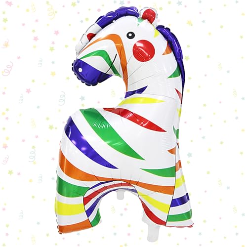 Ovanda Zirkus Deko, XXL Aluminium Folie Zebra ballon, Tier Luftballons, Dschungel Tiere Luftballons, Party Animals, Folienballon Pferd, Helium Balloons Animals for Children Birthday Party Decoration von Ovanda