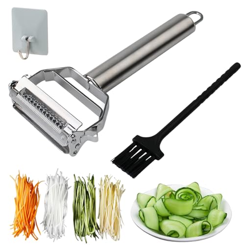 Weusenstyle Multifunktions-GemüSeschäLer Aus Edelstahl, Verbesserter 2-In-1 Multifunktions GemüSeschäLer, Einfaches SchäLen Und Zerkleinern, Geeignet FüR Alle Arten Von GemüSe Und Obst (1) von Oveallgo