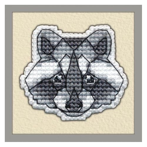 Unbekannt Kreuzstich-Set Oven Make a Lovely Little Badge with This Cross Stitch Kit – Waschbär von Oven