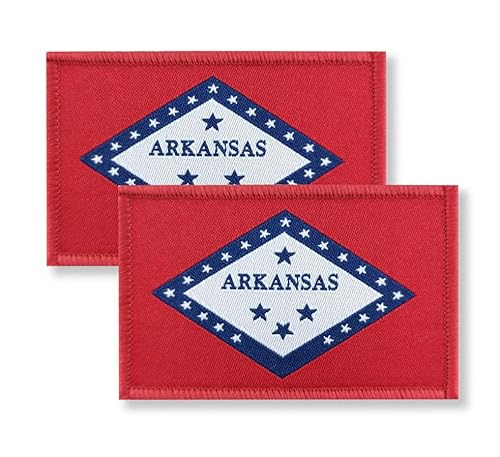 Overdecor Arkansas Flag Patch Tactical Military Patches - Hook and Loop Fastener, 2 Pack von Overdecor