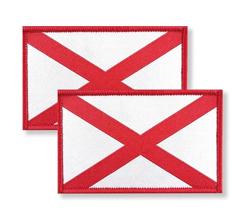 Overdecor Aufnäher mit Staatsflagge, taktischer Aufnäher, Klettverschluss, 2 Stück (Alabama) von Overdecor