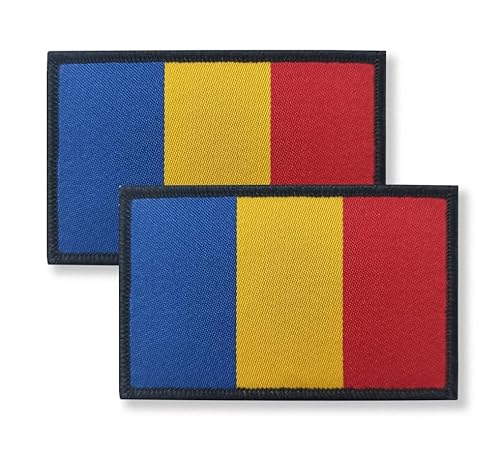 Overdecor Aufnäher mit rumänischer Flagge, taktische Militär-Patches, Klettverschluss, 2 Stück von Overdecor