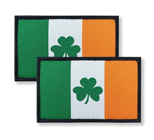 Overdecor Flaggen-Patch, taktische Flicken – Klettverschluss, 2 Stück (Irland Kleeblatt) von Overdecor