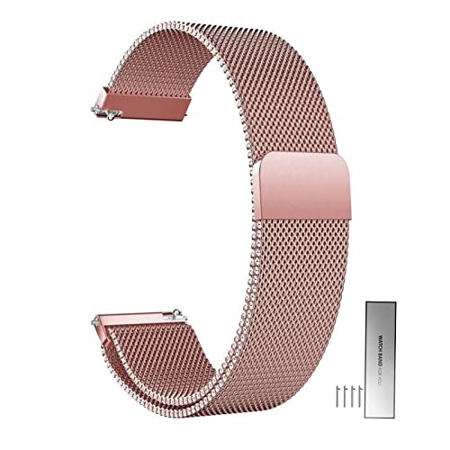 Edelstahl Mesh Uhrenarmband Für Herren Und Damen Metall Magnetverschluss Smartwatch Ersatz Armband 14mm 16mm 18mm 20mm 22mm 24mm Schnellverschluss Watch Strap Band ( Color : Rose Pink , Size : 20mm ) Edelstahl Mesh Uhrenarmband Für Herren Und Damen Metall Magnetverschluss Smartwatch Ersatz Armband 14mm 16mm 18mm 20mm 22mm 24mm Schnellverschluss Watch Strap Band ( Color : Rose Pink , Size : 20mm ) von Overhil1s