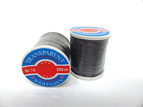 Ovinaht - 2 Stück Transparent Garn 200m schwarz- extra stark von Ovinaht
