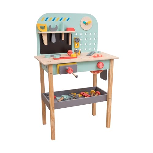Owl & Fox Holz-Werkbank – Spielzeug-Werkstatt mit Säge, Schraubenschlüssel, Hammer, Schrauben und Zubehör – Rollenspiel für Kinder ab 3 Jahren – Nachhaltig, traditionell & stilvoll Owl & Fox Holz-Werkbank – Spielzeug-Werkstatt mit Säge, Schraubenschlüssel, Hammer, Schrauben und Zubehör – Rollenspiel für Kinder ab 3 Jahren – Nachhaltig, traditionell & stilvoll von Owl & Fox