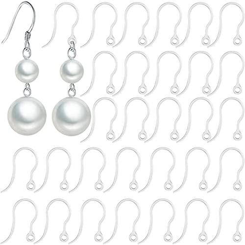 100 Stück sichere, antiallergene Kunststoff-Ohrringhaken, Ohrdraht, Anti-Allergie-Haken, Ohrring-Erkenntnisse, DIY-Schmuckherstellung für empfindliche Ohren (transparent, 100 Stück) von OwlkOrmy