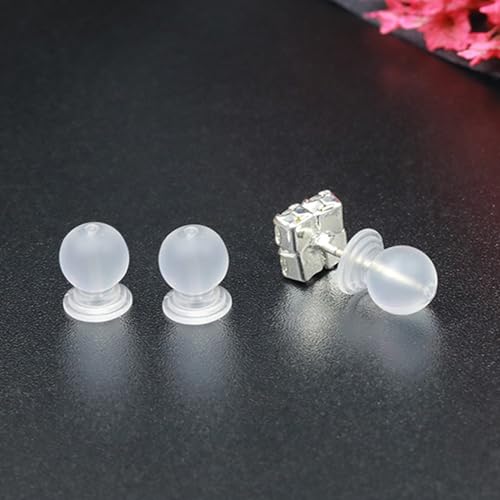 Comfort TPE-Silikon-Ohrring-Verschlüsse, undurchdringlich, weich, transparent, hypoallergen, Ersatz-Stopper für Ohrstecker, Kreolen, Fischhaken-Ohrringe, 50 Stück Comfort TPE-Silikon-Ohrring-Verschlüsse, undurchdringlich, weich, transparent, hypoallergen, Ersatz-Stopper für Ohrstecker, Kreolen, Fischhaken-Ohrringe, 50 Stück von OwlkOrmy