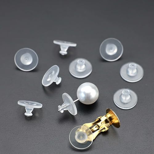 Flache Silikon-Ohrring-Verschlüsse, 50 Stück, weich, transparent, hypoallergen, Ersatz-Stopper für Ohrstecker, Kreolen, Fischhaken-Ohrringe Flache Silikon-Ohrring-Verschlüsse, 50 Stück, weich, transparent, hypoallergen, Ersatz-Stopper für Ohrstecker, Kreolen, Fischhaken-Ohrringe von OwlkOrmy