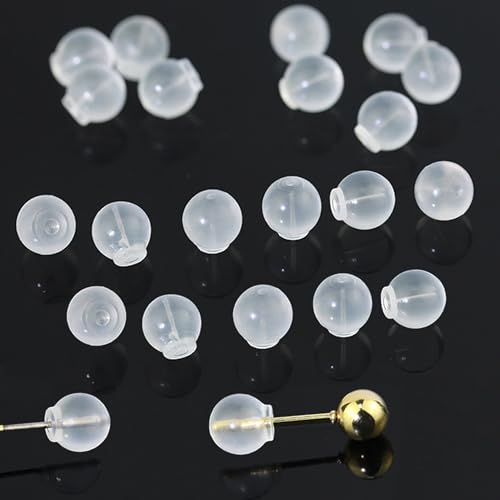 OwlkOrmy Komfortable, undurchdringliche, weiche Sicherheitsohrring-Verschlüsse, TPE medizinisches Material (wie Schnuller), zwei Größen und passend für alle Arten von Ohrringen (0,6 cm Durchmesser) von OwlkOrmy