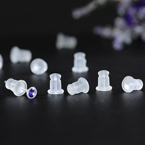 Silikon-Ohrring-Verschlüsse, 100 Stück, weich, transparent, hypoallergen, Ersatz-Stopper für Ohrstecker, Reifen, Fischhaken-Ohrringe Silikon-Ohrring-Verschlüsse, 100 Stück, weich, transparent, hypoallergen, Ersatz-Stopper für Ohrstecker, Reifen, Fischhaken-Ohrringe von OwlkOrmy