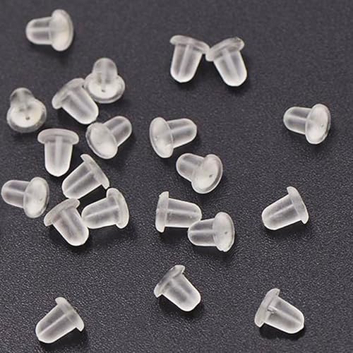 Silikon-Ohrring-Verschlüsse, weich, transparent, hypoallergen, Ersatz-Stopper für Ohrstecker, Kreolen, Fischhaken-Ohrringe, 200 Stück Silikon-Ohrring-Verschlüsse, weich, transparent, hypoallergen, Ersatz-Stopper für Ohrstecker, Kreolen, Fischhaken-Ohrringe, 200 Stück von OwlkOrmy