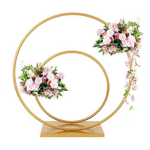 Ballonbogen Ballon Kreis Hochzeitsbogen Luftballon Bogen 60+40cm Doppelter Ring Ballon Hoop für Hochzeit Geburtstagsfeier von Ownant