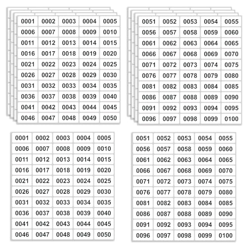 5 Sets Schwarze Klebezahlen 1-100, Zahlen Aufkleber, Wetterfeste Zahlenaufkleber, 40 x 25 mm, Ideal für Innen- und Außenanwendungen von Ownkim