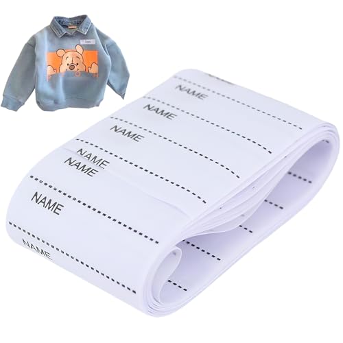 Namensetiketten, Wäscheetiketten, Namensschilder zum Aufbügeln, Personalisierte Namenaufkleber für Kleidung in Kindergarten und Schule, 100er Pack von Ownkim