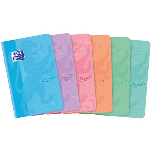 10 Notizhefte Touch Piqué 9 x 14 cm, 96 Seiten/48 Blatt, 90 g/m², kariert 5 x 5, verschiedene Farben (6) von Oxford
