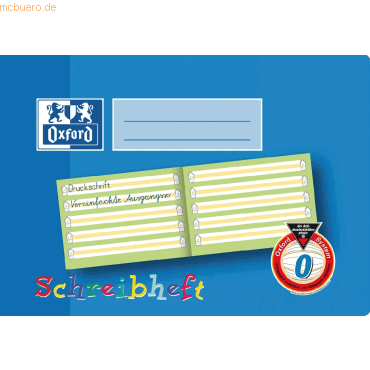 10 x Oxford Schreiblernheft A5 quer Lineatur 0 VE=16 Blatt 10 x Oxford Schreiblernheft A5 quer Lineatur 0 VE=16 Blatt von Oxford