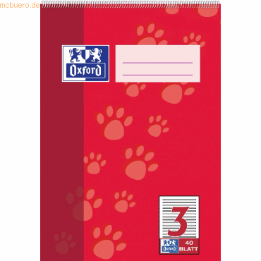 Oxford Schulblock Optik Paper 90 g/qm A5 3 40 von Oxford