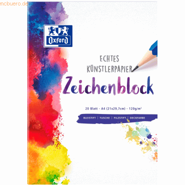 10 x Oxford Zeichenblock A4 blanko 120g/qm 20 Blatt 10 x Oxford Zeichenblock A4 blanko 120g/qm 20 Blatt von Oxford