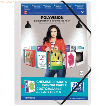 12 x Oxford Eckspannermappe Polyvision A4 PP farblos 12 x Oxford Eckspannermappe Polyvision A4 PP farblos von Oxford