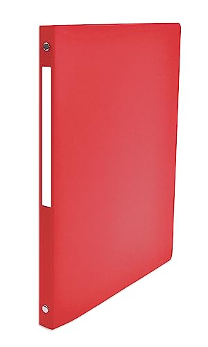 20 Stück Ordner, neutral, A4, Rücken 20 mm, 4 runde Ringe, Deckblatt aus Polypropylen, Rot von Oxford