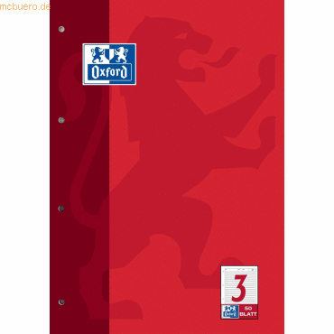 5 x Oxford Arbeitsblätterblock A4 Lineatur 3 50 Blatt 4-fach gelocht 5 x Oxford Arbeitsblätterblock A4 Lineatur 3 50 Blatt 4-fach gelocht von Oxford