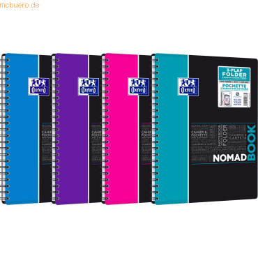 Oxford Collegeblock Studium Nomadbook A4+ kariert 90g/qm 80 Blatt Opti von Oxford