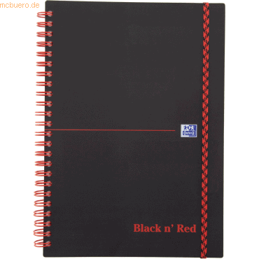 Oxford Spiralbuch Office Black 'n Red A5 liniert 8 mm 70 Blatt 90 g/qm von Oxford