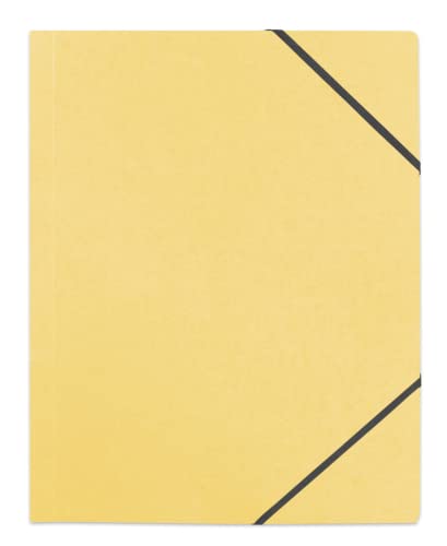 50 Stück Mappen, 3 Klappen, neutral, A4, mit Gummizug, Umschlag recycelte Karte, Gelb von Oxford