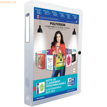 Oxford Dokumentenbox polyvision A4 PP 40mm farblos von Oxford